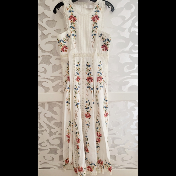 ZIMMERMANN Embroidered White Linen Dress - Picture 7 of 7